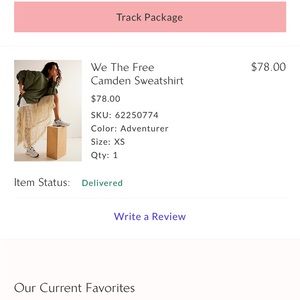 Free People Camden Sweatshirt XS